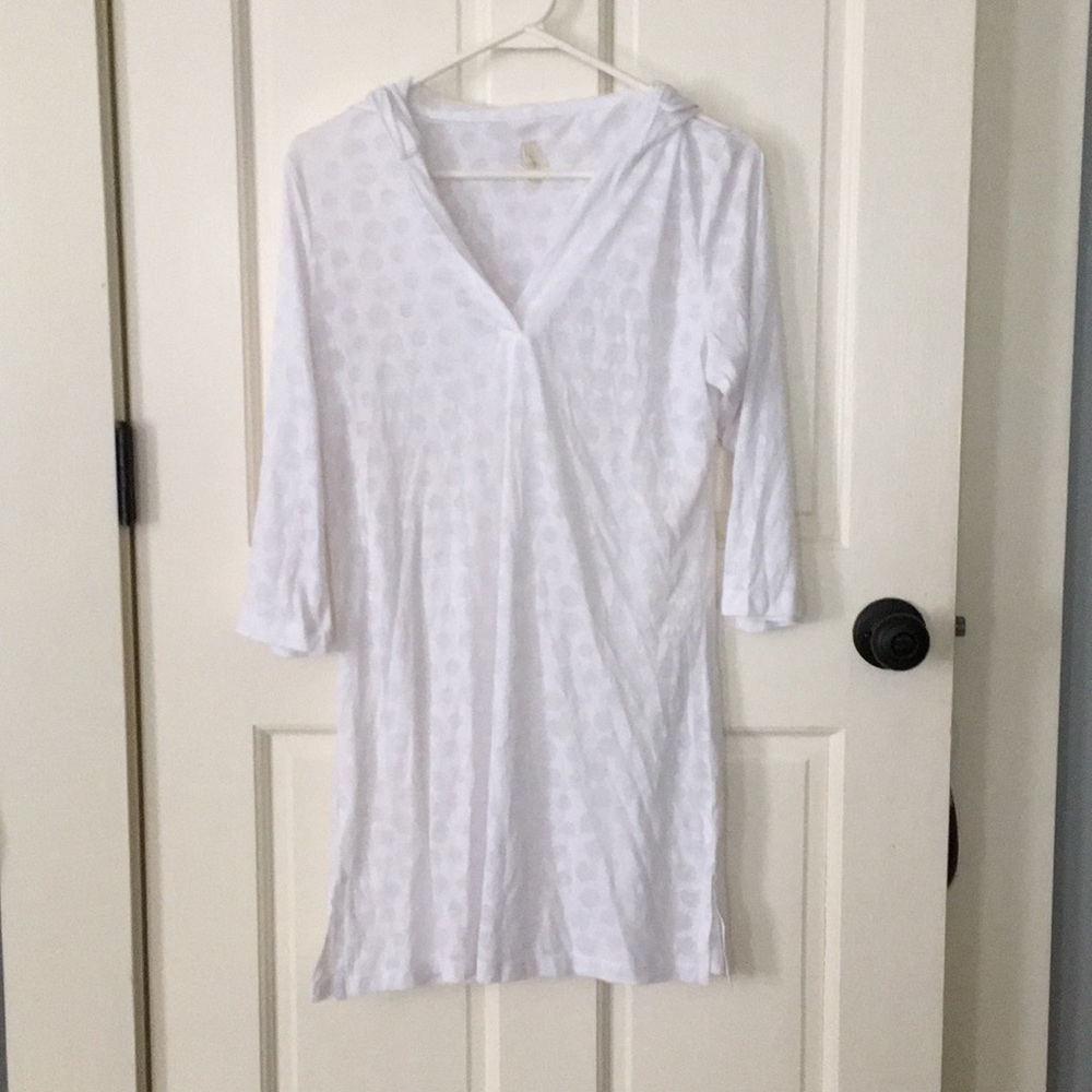 White Beach cover up hoodie